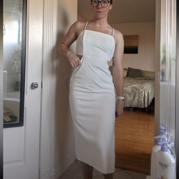 Lulus Only the Good Times White Sleeveless Cutout Midi Dress - Picture 9 of 9